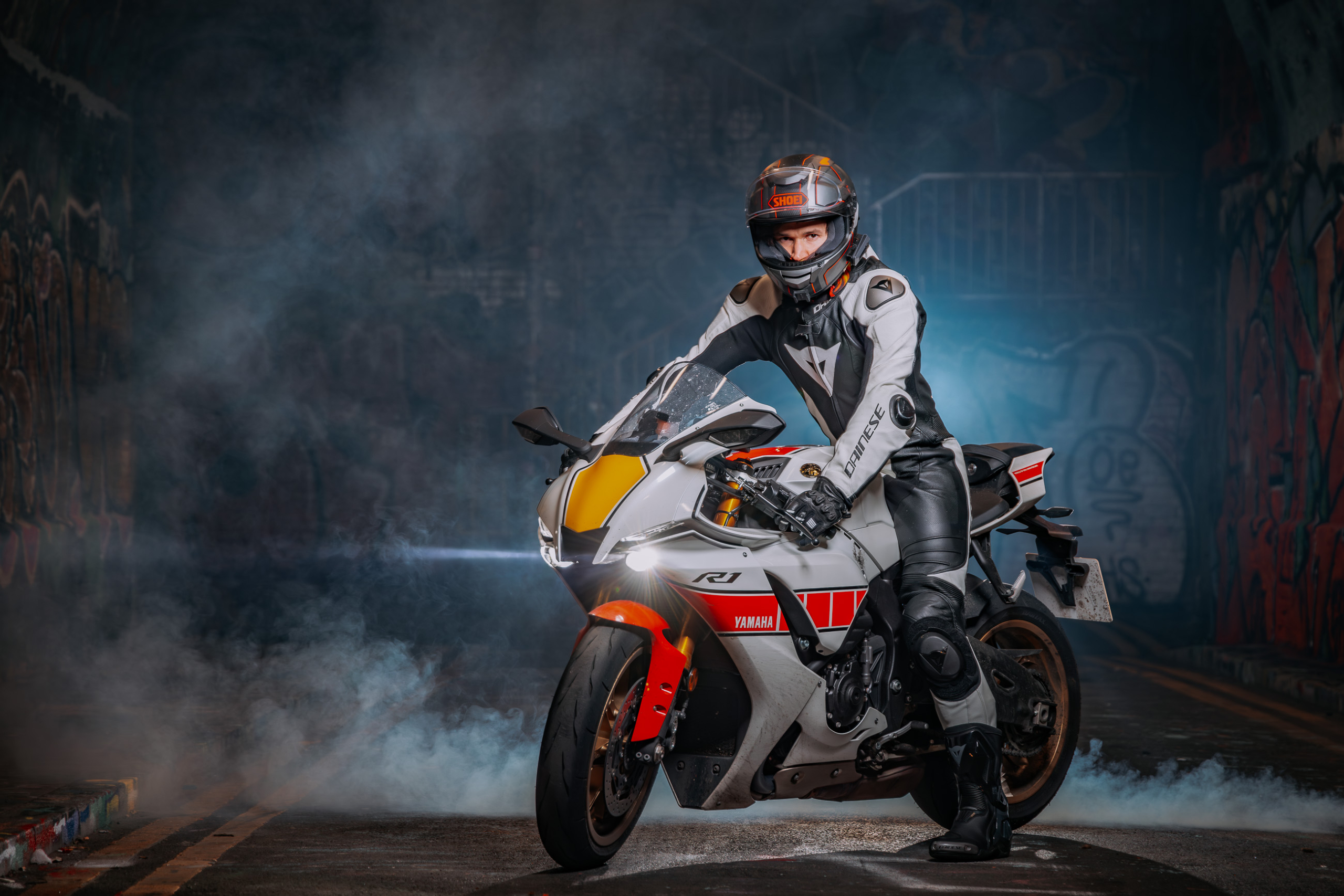 Motorcycle Photoshoot with smoke